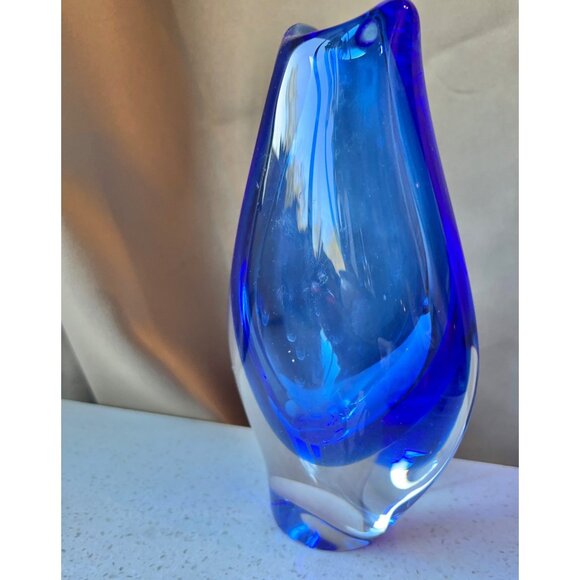 Skrdlovice Blown Glass Vase Milena Veliskova & Maria Stahlikov 6.75” MCM READ - Picture 2 of 13